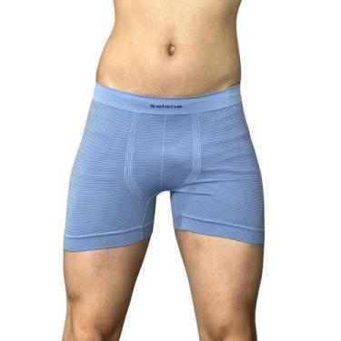Imagem de Cueca Boxer Listrada Selene 11071-003, Azul acinzentado, P