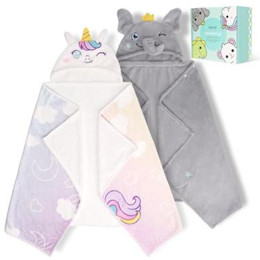 Imagem de HECCEI HoodieHug Toalhas de bebê, toalha de banho de lã coral premium com tamanho grande ultra absorvente para conforto do bebê - ótimo presente para recém-nascidos, crianças pequenas e crianças