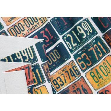 Imagem de Tecido Corano Estampado Placas Automotivas - 1,40m de Largura