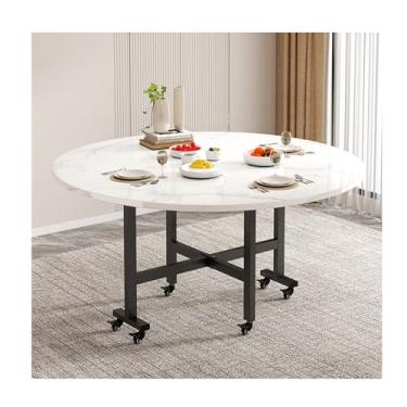 Imagem de Mesa de jantar simples dobrável multifuncional para uso doméstico, mesa multifesta, fácil de mover, economiza espaço, adequada para sala de estar, cozinha, escritório (80 x 75 cm)