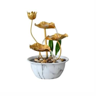 Imagem de XFNVXC Fonte decorativa interna estilo chinês Enfeites Feng Shui em busca de riqueza Fonte de água circulante de mesa Ornamentos de paisagismo Fonte de água para casa