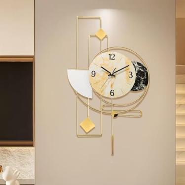 Imagem de CUTPOIY Relógio de parede moderno de 40 × 80 cm - Relógio de pêndulo minimalista com movimento silencioso para quarto, sala de estar, escritório e