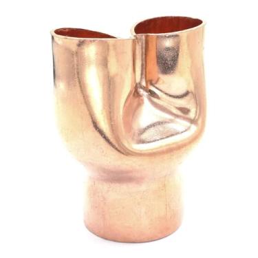 Imagem de I.D 3/8/16/19/22/25/28/35/42 mm 1/10.2 cm 3/20.3 cm 1/5.1 cm 3/10.2 cm Redutor de alimentação de extremidade de cobre puro Y Adaptador de tubo de soldagem de 3 vias Refrigerador (9,6 x 16 x 9,6 mm)