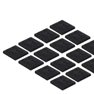 Imagem de 24 Protetor Feltro Auto Adesivo Redondo 2,5cm Móveis Pé Cadeira Mesa(Preto, quadrado)