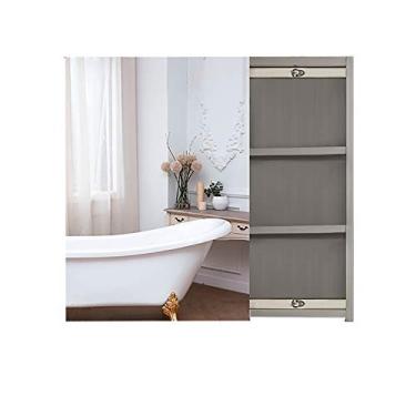 Imagem de Armário de espelho de banheiro, porta única, armário de parede, organizador de armazenamento, móveis, montado na parede, economiza espaço