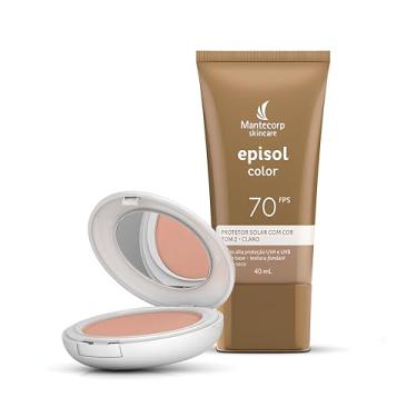 Imagem de Kit Mantecorp Skincare Episol Color Protetor Solar Fps 70 40ml + Protetor Solar Pó Compacto Fps 50 10g Tom 2 Claro