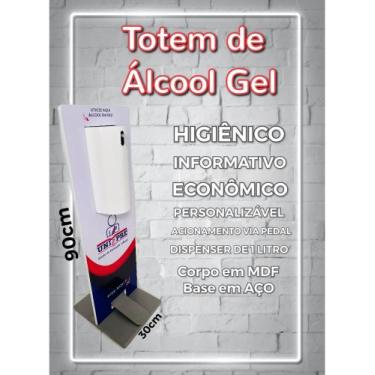 Imagem de Totem de álcool gel com acionamento no pedal. - GelTotem