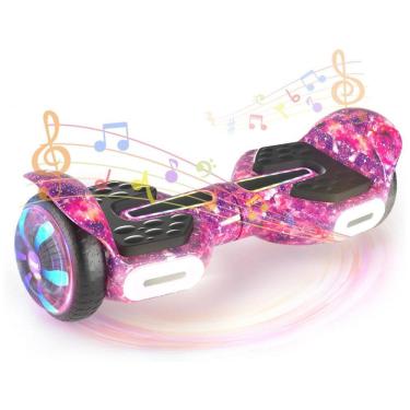 Imagem de Hoverboard SIMATE Roxo Galáxia 6,5&quot; com Bluetooth, Luzes LED e Certificação UL2272 – Até 13,7 km/h, Autonomia de 12,8 km