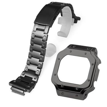 Imagem de Kit de modificação de pulseira DW5600, moldura de aço inoxidável com pregos faciais compatível com Casio G-shock DW5600, GB5600, GW-B5600, GWX5600, DW5025/ DW5700/ DW5735/ DW5750 (preto)
