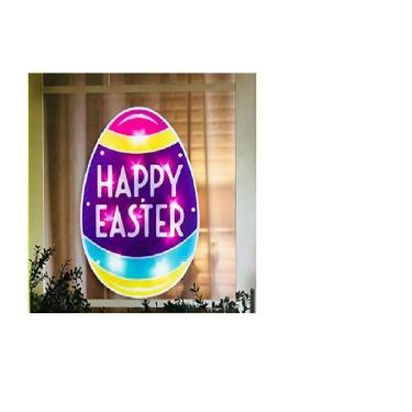 Imagem de Ovo de Páscoa com janela iluminada por impacto - Páscoa feliz brilhante