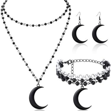 Imagem de Tondiamo Conjunto de 3 peças de joias góticas de colar de cruz para mulheres, brincos góticos, pulseira em camadas, gargantilha Y2k, acessório de fantasia, ONE SIZE, liga metálica, pérola sintética
