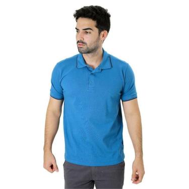 Imagem de Camiseta Masculina Gola Polo Ixória Azul Piquet Gold Com Elastano-Masculino