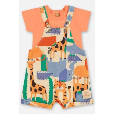 Imagem de Conjunto Jardineira e Body Bebê Up Baby, Laranja, M