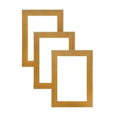 Imagem de Kit Com 3 Porta-Retratos A5 15x21cm | Com Vidro | Molduras Para Fotos | DecoraçãO Para Quarto E Sala(Natural)