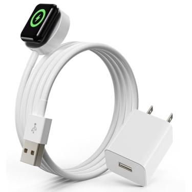 Imagem de Autallgee Carregador De Relógio Para Apple Watch Iwatch, Cabo De Carregamento Rápido Magnético, Adaptador De Tomada De Parede Usb Compatível Com Iwatch Series 10/Ultra 2/Ultra/Se 2/9/8/7/6/Se/5/4/3/