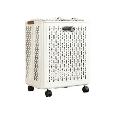 Imagem de Cesto Roupa, Suja Organizador com Rodinhas Brinquedos Dobráveis Multifuncionais Portáteis Dir(45x38x26cm)(CESTO RODINHA)