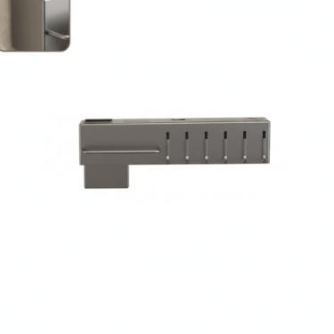 Imagem de Suporte Organizador de Utensílios para Cozinha em Aço Inox, Cinza, 39,5 cm, 6 Ganchos, Fixação na Parede, com Suporte para Toalhas e Kit de Instalação