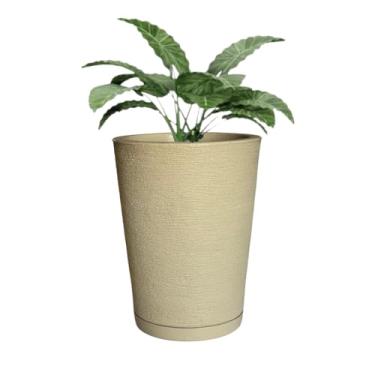 Imagem de Vaso Polieitleno Decorativo Redondo P/plantas Jardim Varanda (Palha)