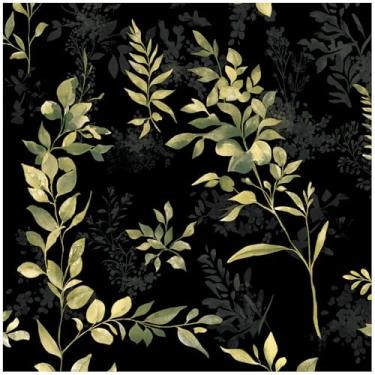 Imagem de Papel de parede para descascar e colar da floresta negra, papel de contato à prova d'água caprichoso para armário e gaveta, decoração de parede amigável ao locatário da floresta de samambaia