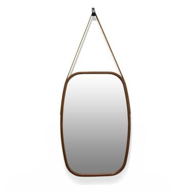 Imagem de Espelho Retangular Moldura De Plastíco Caramelo 65X43,5 Cm