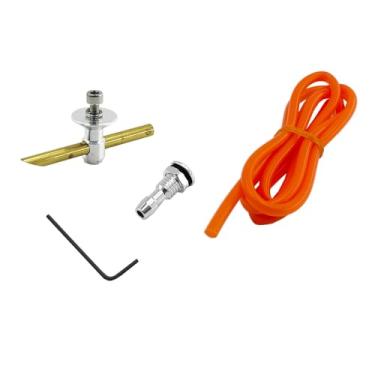 Imagem de URIMPAVIDO RC Boat Water Cooling Set Water Inlet and Outlet Nozzle with Pipe Tube for RC Boat Ship DIY Model Toy Motor Water Cooling Parts (Orange)