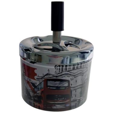 Imagem de Cinzeiro De Inox Com Tampa E Reservatório Grande 12x9cm (MOD I)