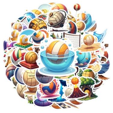Imagem de 100 peças adesivos de papelaria criativos divertidos esportes voleibol brinquedo criativo adesivo de PVC para notebook, bagagem, celular, copo, guitarra, laptop, capacete, skate