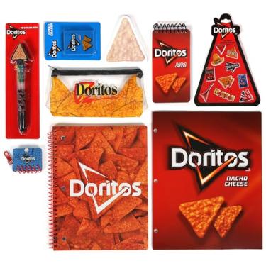 Imagem de Doritos conjunto de diário, bonito conjunto de papelaria para meninas e meninos com adesivos, espirais, caderno, pasta, chaveiro, caneta, borracha e estojo, kit de papelaria e diário DIY para