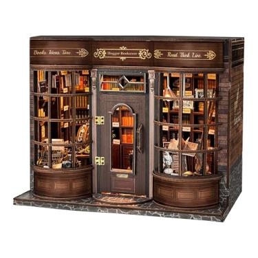 Imagem de STRUCWOOD Kit de recanto de livro - kit de casa em miniatura faça você mesmo, kit de biblioteca de casa pequena, quebra-cabeças de madeira 3D para adultos, decoração de diorama de estante, presentes