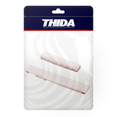 Imagem de Rastilho E Pestana Em Osso Violão Aço 12 Cordas Natural 76mm - Thida