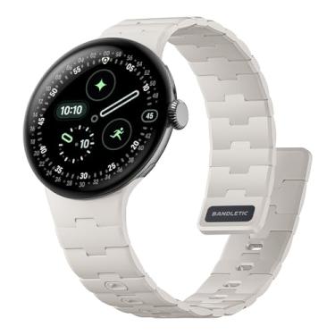 Imagem de Bandletic Pulseiras de silicone magnéticas compatíveis com Google Pixel Watch 4/3/2/1 de 41 mm para mulheres e homens, pulseira de substituição esportiva macia e robusta