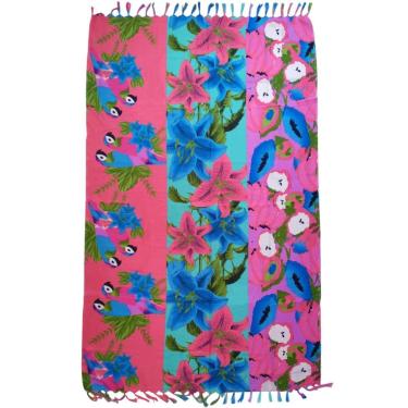 Imagem de Canga Alma de Praia Poliéster Papagaios Rosa-Feminino