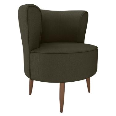 Imagem de Poltrona Decorativa Pes Palito Savana Veludo Light Milani Store Marrom Claro