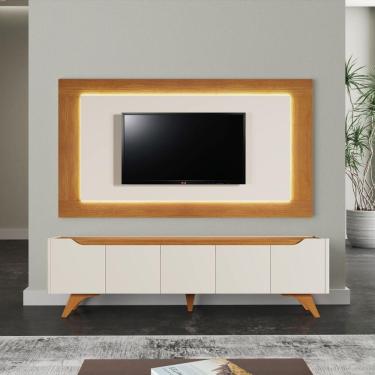 Imagem de Painel Grecia E Rack Grecia Com Led Tv 65" Cor:naturalle/off