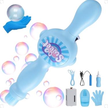 Imagem de Máquina de Bolhas com Fumaça Infantil – Brinquedo Interativo Recarregável | Diversão para Crianças e Festas – Modelos Lucky e Sweet (Azul)