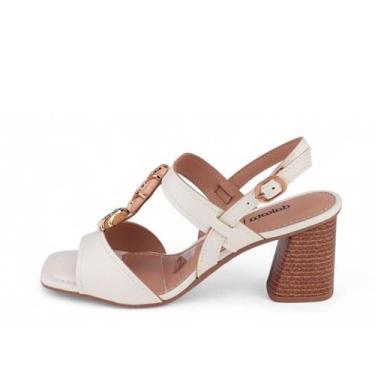 Imagem de Sandalia Dakota Salto Bloco Com Pedraria, 37, Branco off