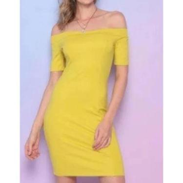 Imagem de Vestido Curto Ombro A Ombro. - Amarelo. - Colcci 044.01.11153-53664-Feminino