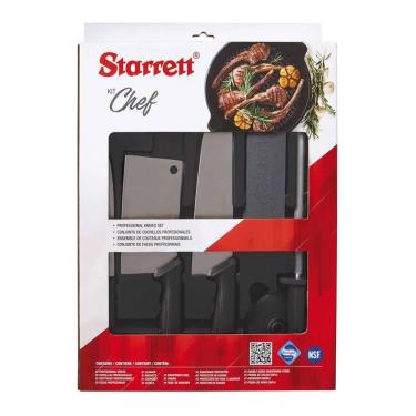 Imagem de Kit De Facas Chef Com Cutelo Preto 6 Peças Bkk-6B1 Starrett
