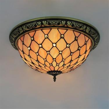 Imagem de Luminária de teto LED contemporânea de luxo para quarto, estilo retrô americano, criativa, para sala de estar, restaurante, escritório, casa de campo, hotel, corredor, café, bar, com vidro c