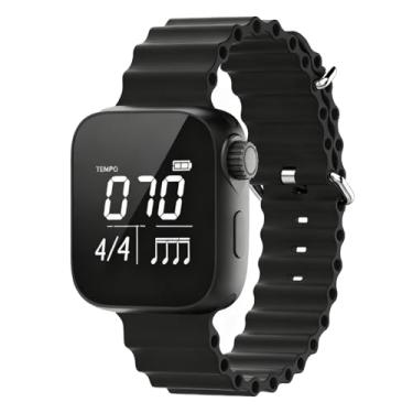 Imagem de Asixxsix Relógio Metrônomo Vibratório, Metrônomo Eletrônico Vestível Com 40 a 240bpm Ajustável para Prática de Guitarra, Piano e Bateria e Treinamento Esportivo (Prata)