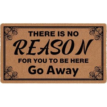 Imagem de AIKONGNICE Não há razão para você estar aqui, vá embora tamanho 43 x 76 cm, tapete de entrada fácil de limpar, cor e tamanho bonitos para uso externo e interno, casa de banho, jardim, decoração de