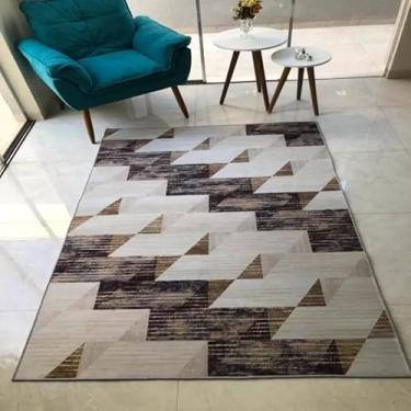 Imagem de Tapete sala antiderrapente antialergico Belga 55 aveludado nao solta pelo indiano 1,00x1,50