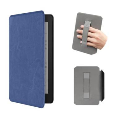 Imagem de Akacy Textura de couro sintético com alça para Kindle paperwhite de 15.2 cm 11 geração (2022/2024, modelos C2V2L3 e RS23CV). Capa traseira de borracha TPU de silicone flexível fina e macia (3)