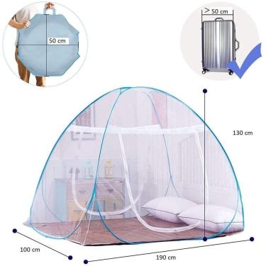 Imagem de Mosquiteiro Tenda Cama Solteiro Dobrável Pratico E Portátil