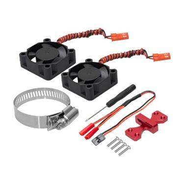 Imagem de YIJU Kit de dissipador de calor para motor RC PP com ventiladores de resfriamento duplos para veículos 1/7 1/8 1/10, acessório profissional, 30x30mm
