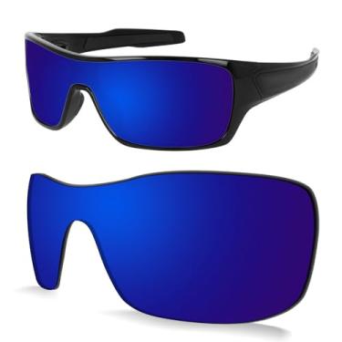 Imagem de Biyxpiv Lentes de substituição de 1,5 mm compatíveis com óculos de sol Oakley Turbine Rotor OO9307, antirriscos, Espelhado azul escuro