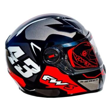 Imagem de Capacete Moto Fechado Fw3 Gtx 43 Óculos Interno Várias Cores, 58, Graf
