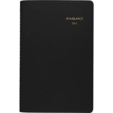 Imagem de Agenda e agenda de compromissos diários 2022 da AT-A-GLANCE, 12,7 x 20,3 cm, pequeno, preto (7080005)