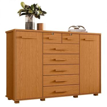 Imagem de Cômoda Para Quarto 7 Gavetas 160cm Fontaine A02 Cinamomo - Mpozenato