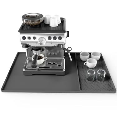 Imagem de EWX Tapete De Silicone Para Café 24'' X 16'' - Antiderrapante Cafeteria Com Removível Secar Louças Bancadas Cozinha, Ideal Cafeteira, Máquina Expresso, Estação E Escorredor Pratos